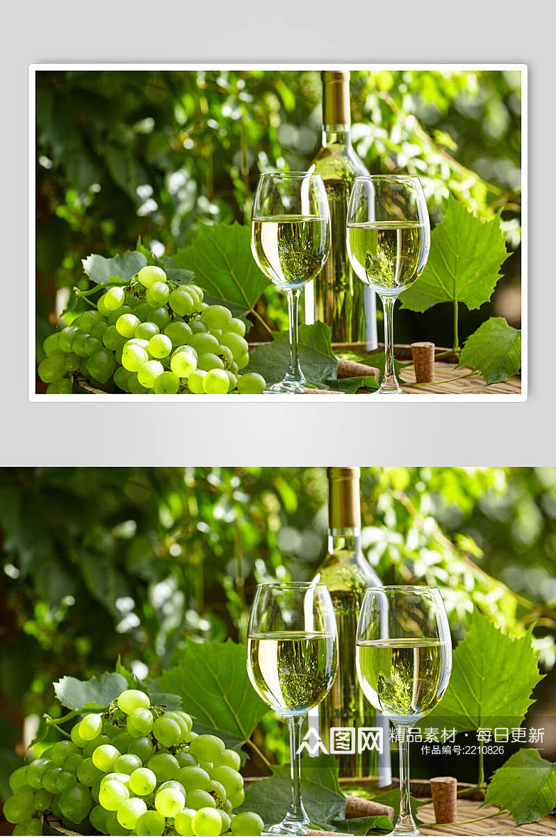 绿葡萄葡萄酒美食图片素材