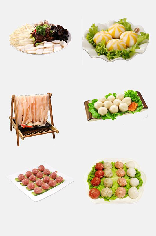 清新火锅食材鲜肉蔬菜免抠元素