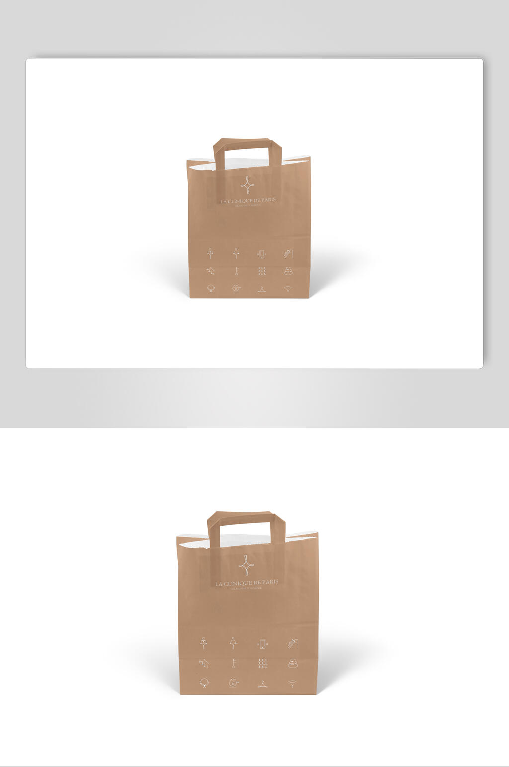 白底简约礼品袋手提袋样机效果图素材
