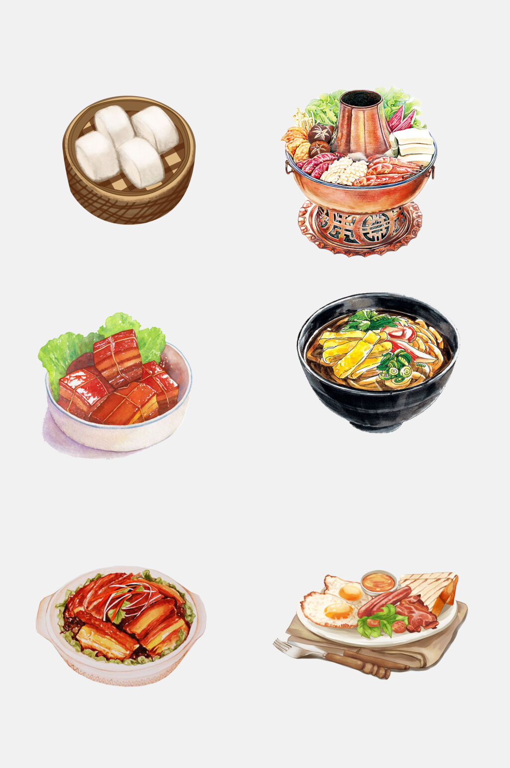 中式热菜美食菜品免抠元素素材