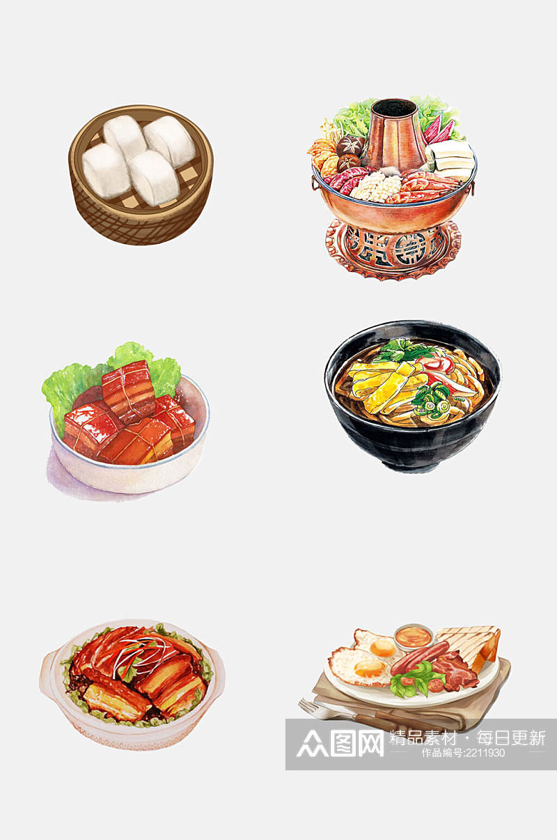 中式热菜美食菜品免抠元素素材