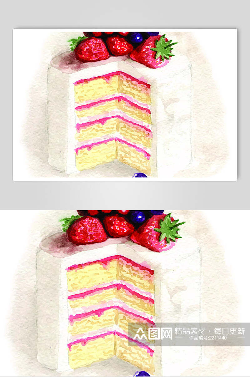 水果蛋糕甜点矢量素材素材