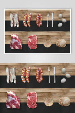 鲜肉食材美食场景整套VI样机效果图