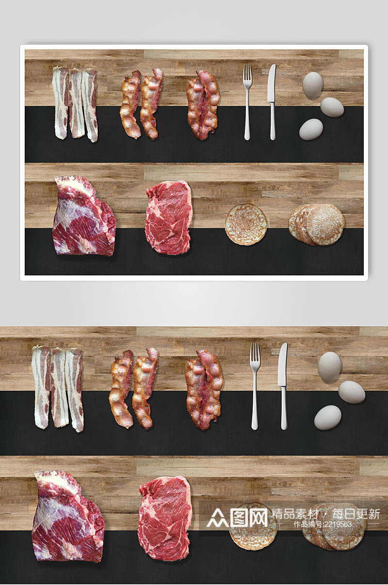 鲜肉食材美食场景整套VI样机效果图素材