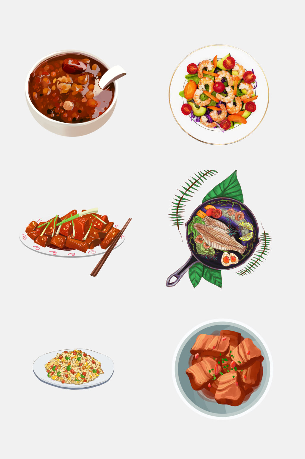 鲜香美味中式美食菜品免抠元素素材
