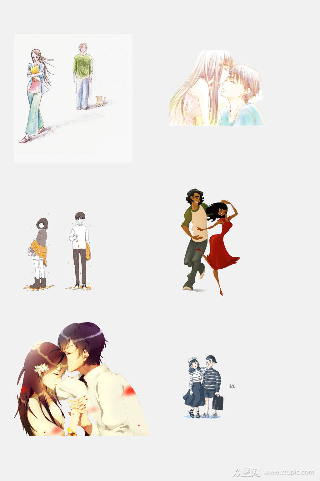 人物情人节恋人情侣免抠元素模板下载-编号2260709-众图网