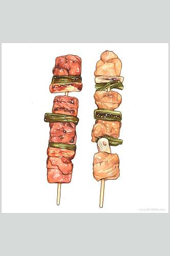 串串烤肉美食图片