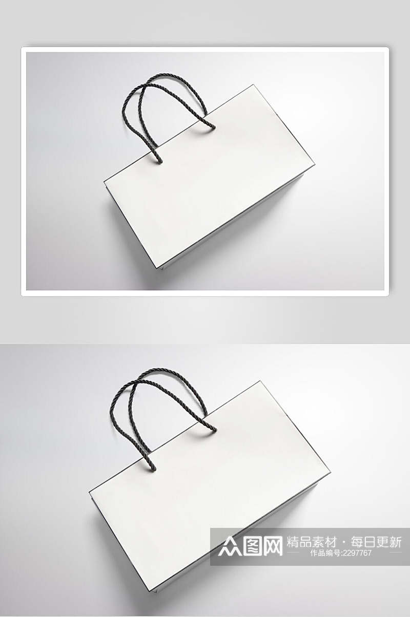 简洁白色礼品袋手提袋样机2素材