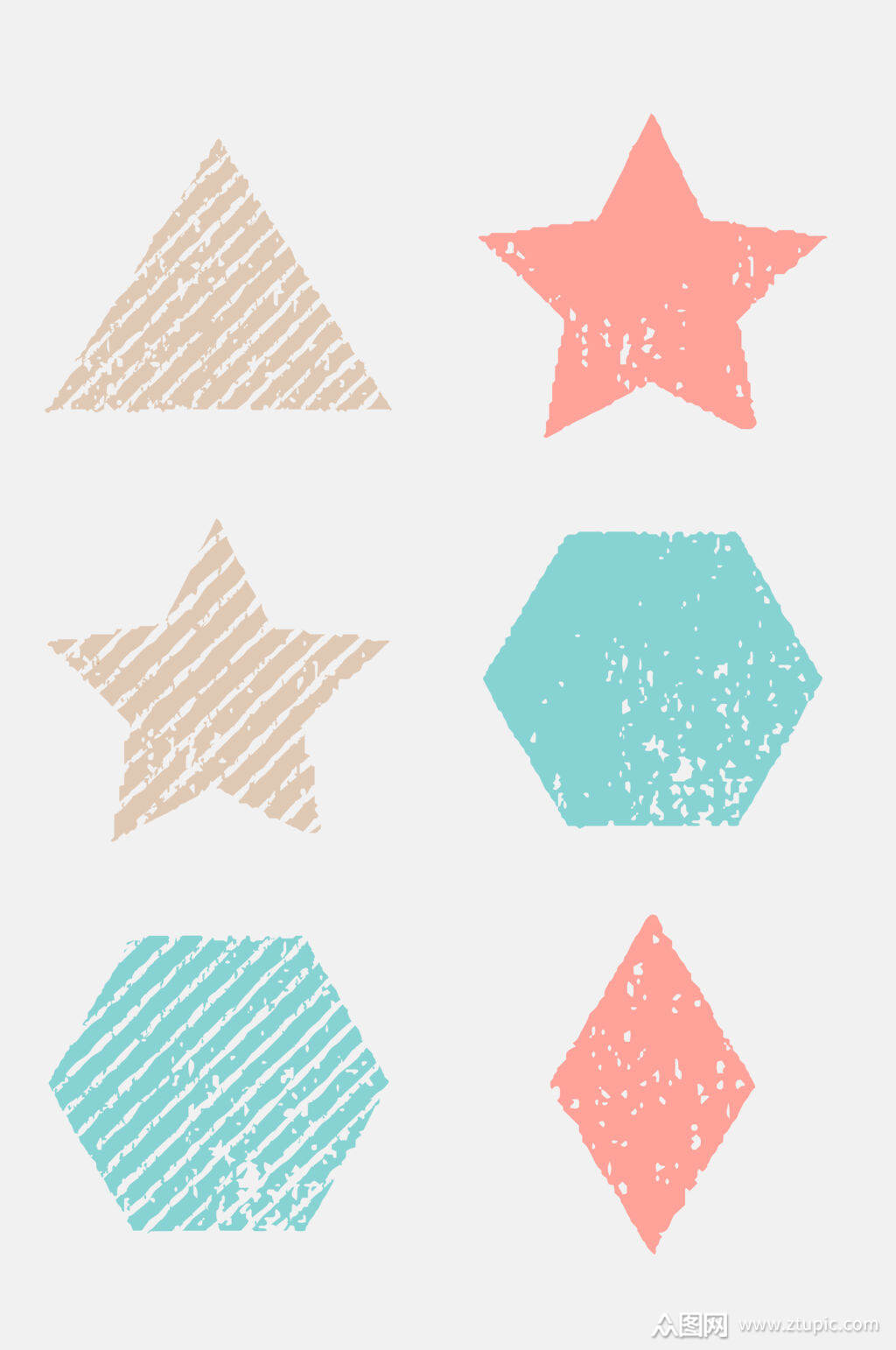 小清新手绘卡通几何图形免抠元素