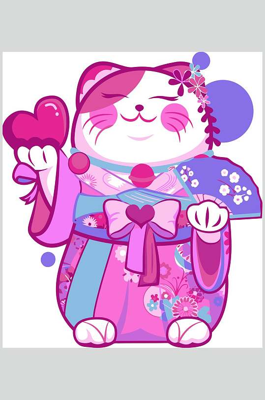 卡通日式招财猫矢量素材