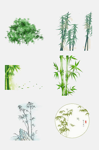 中国风竹林竹子免抠元素