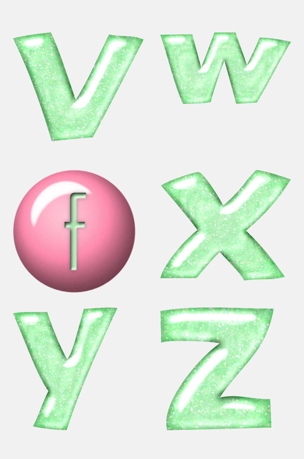 立体简约绿色数字字母免抠元素素材