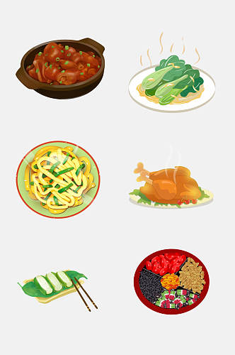 简洁美味中式美食菜品免抠元素