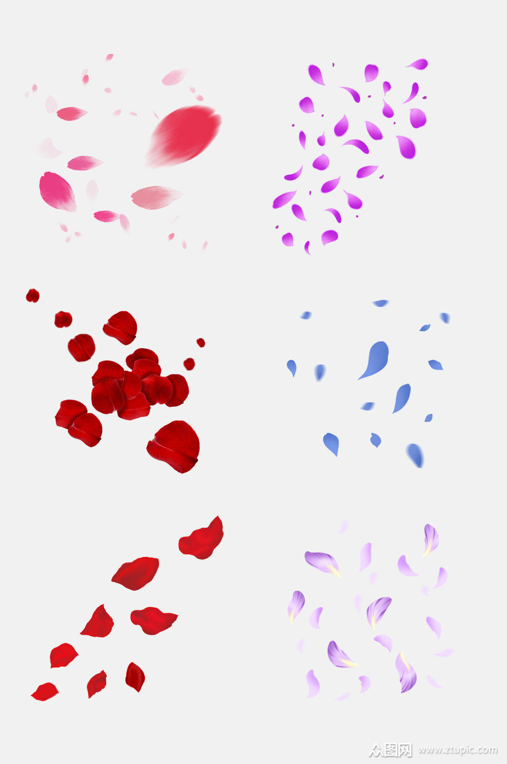 简洁浪漫花瓣雨飘落免抠元素
