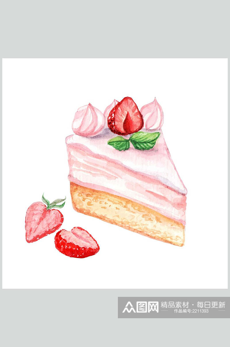 新鲜美味草莓蛋糕美食食品图片素材