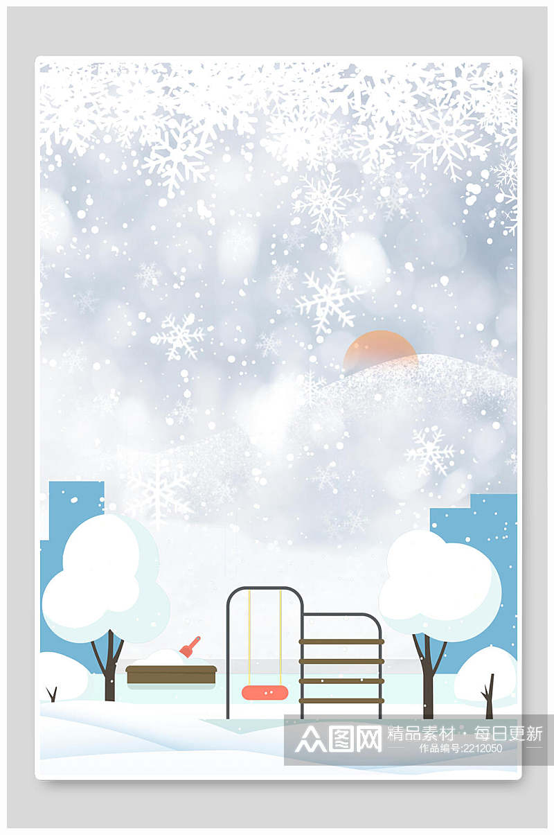 白雪皑皑冬季落雪背景素材