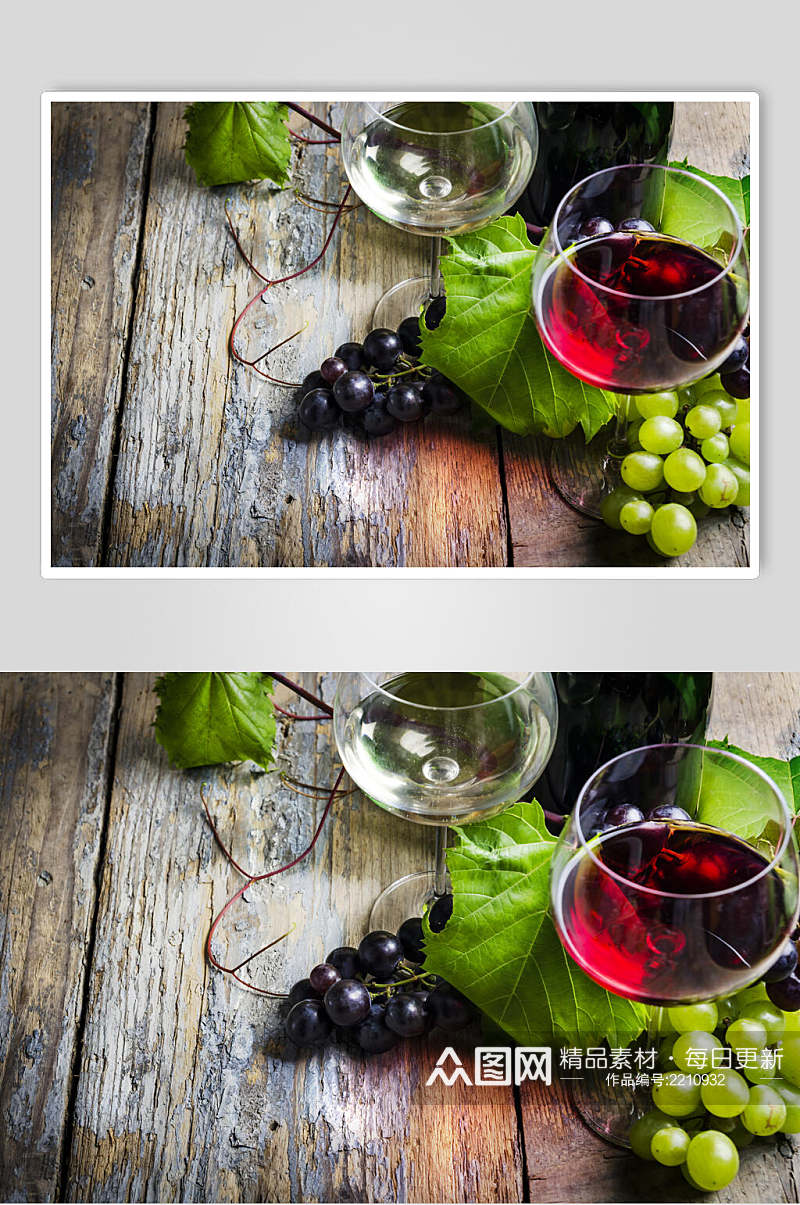 木纹底葡萄酒图片素材
