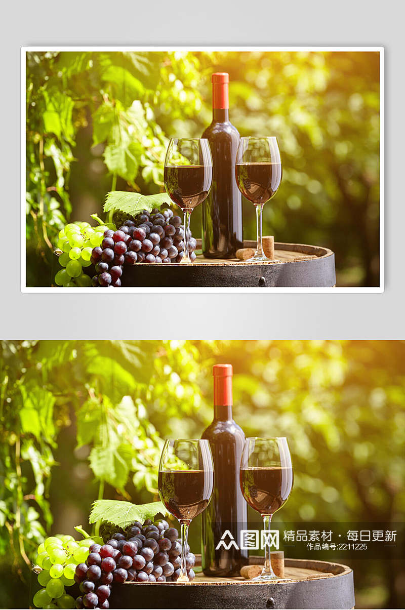 阳光美酒葡萄酒餐饮高清图片素材