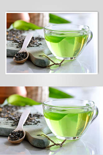 清新简洁绿茶茶饮饮品实拍图片