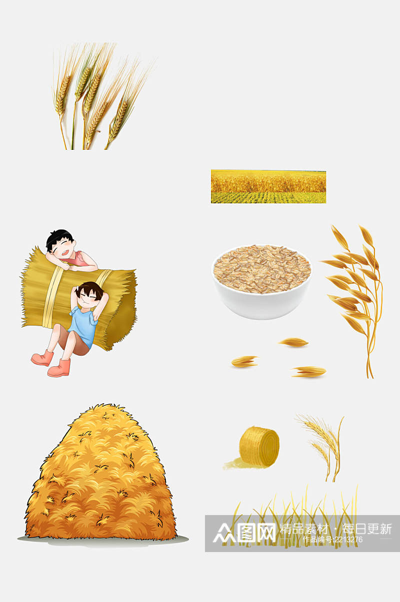 草垛稻谷水稻免抠元素素材