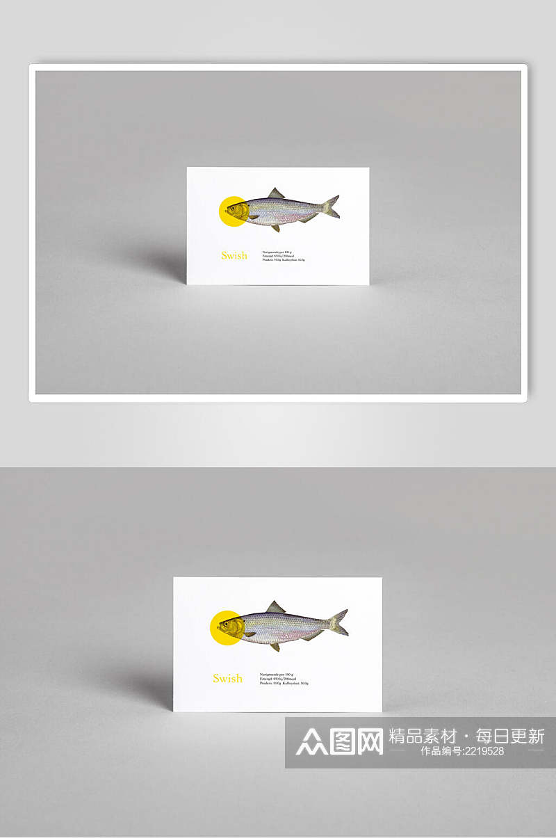 鱼图案名片美食场景样机效果图素材