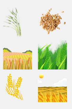 水彩稻谷水稻免抠元素