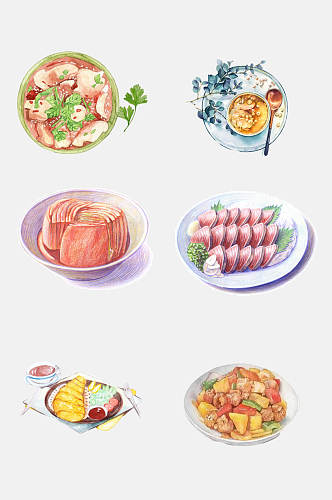 中式美食菜品免抠元素