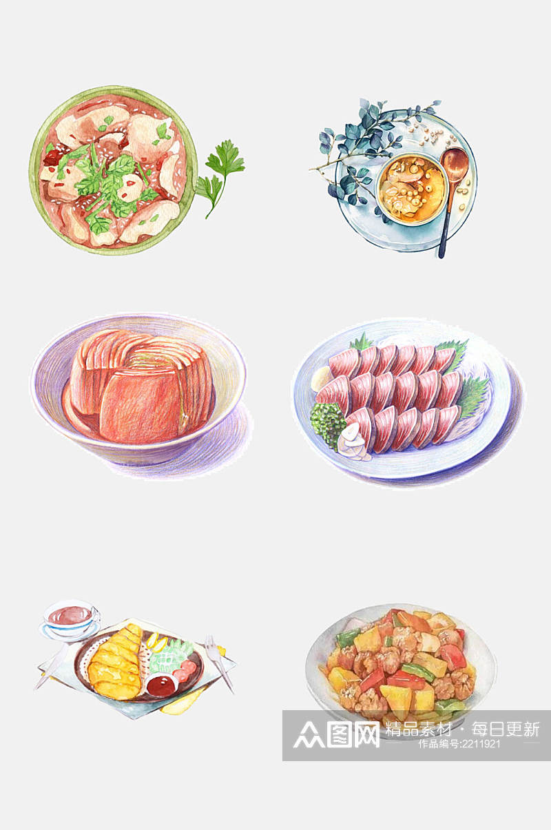 中式美食菜品免抠元素素材