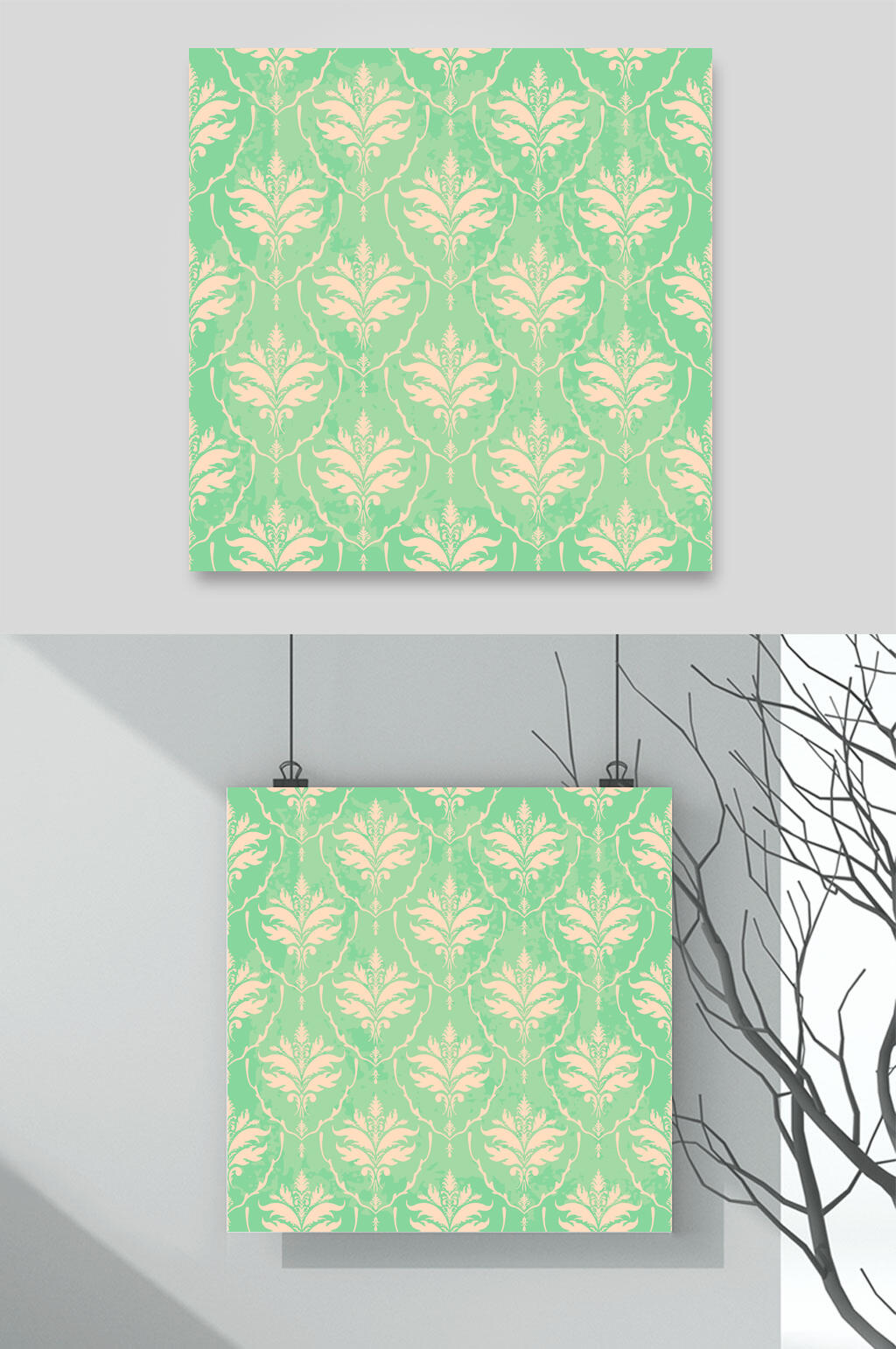 淡雅中式花纹矢量背景素材素材