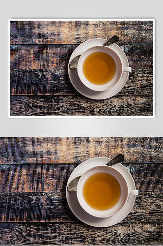 木纹背景茶饮饮品实拍图片