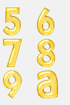简约黄色数字字母免抠元素