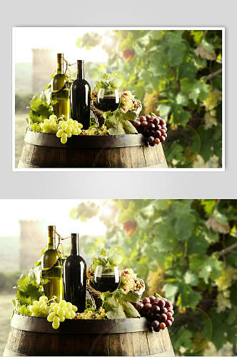 清新原生态葡萄酒美食图片