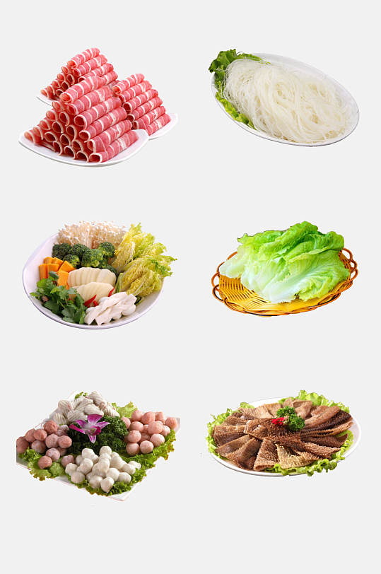 美味火锅食材鲜肉蔬菜免抠元素