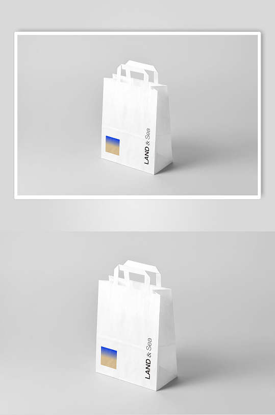 效果图立即下载经典蓝白手提袋样机效果图立即下载蓝底高端文创产品手