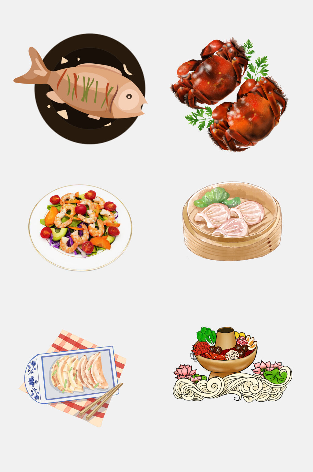 国潮中式食品美食菜品免抠元素素材