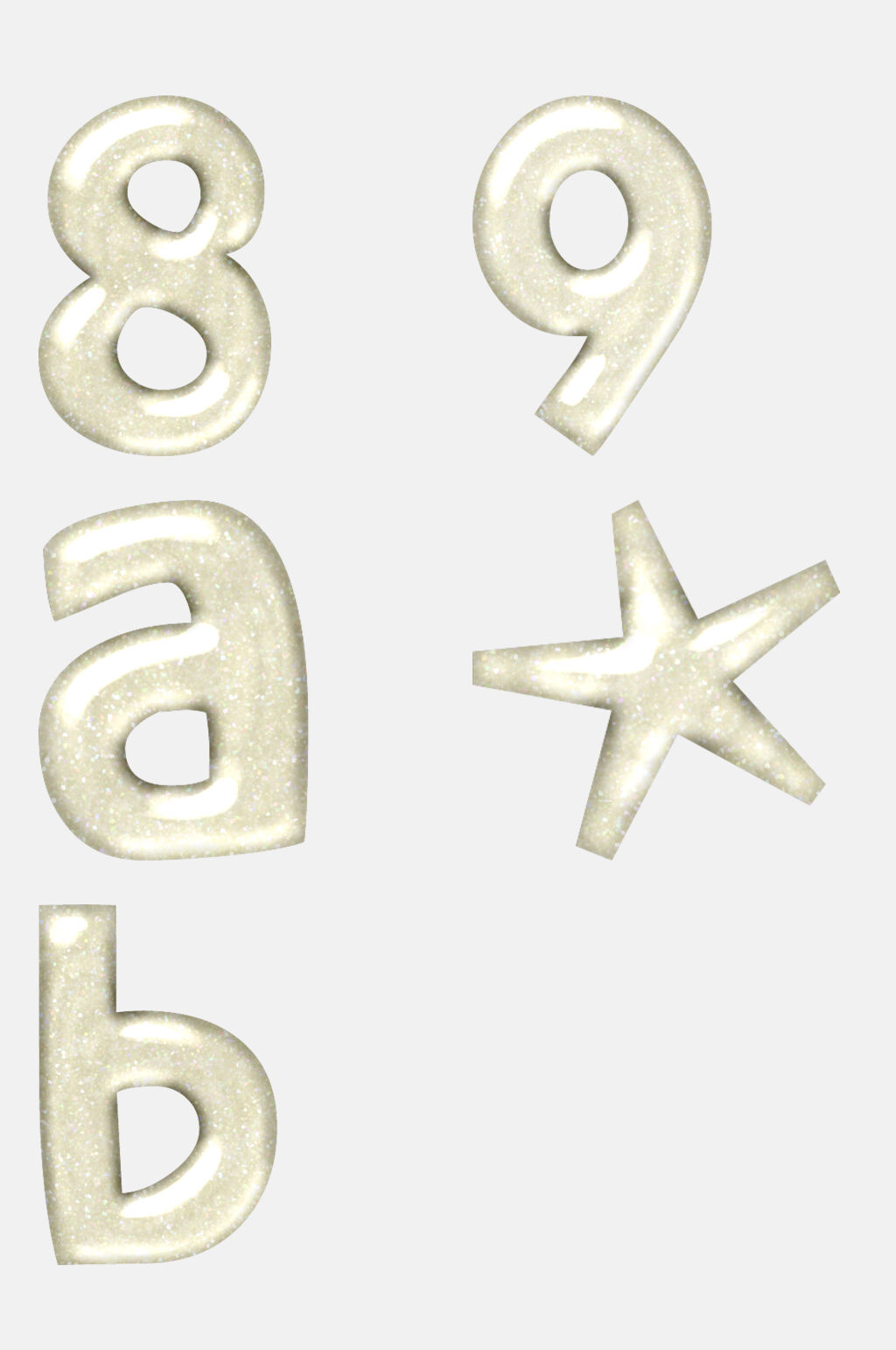 白金数字字母免抠元素素材
