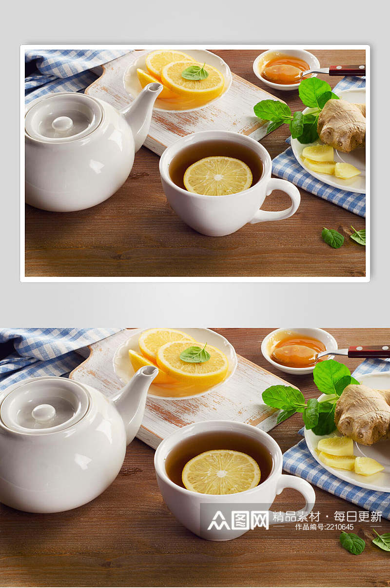 清新柠檬茶饮饮品摄影图片素材