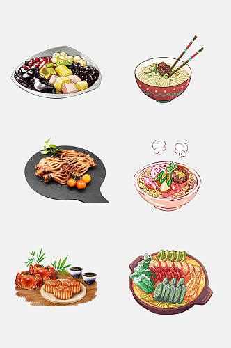 中式主食食品美食菜品免抠元素