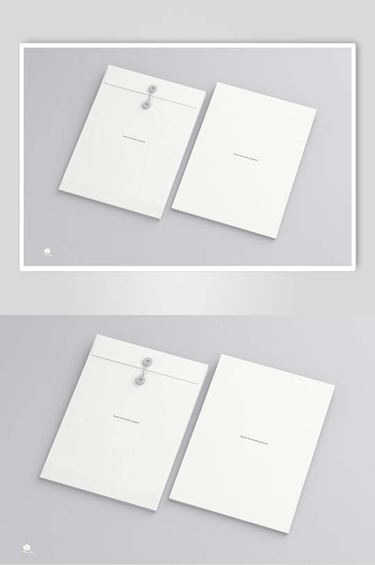 高端自然白色文件袋样机