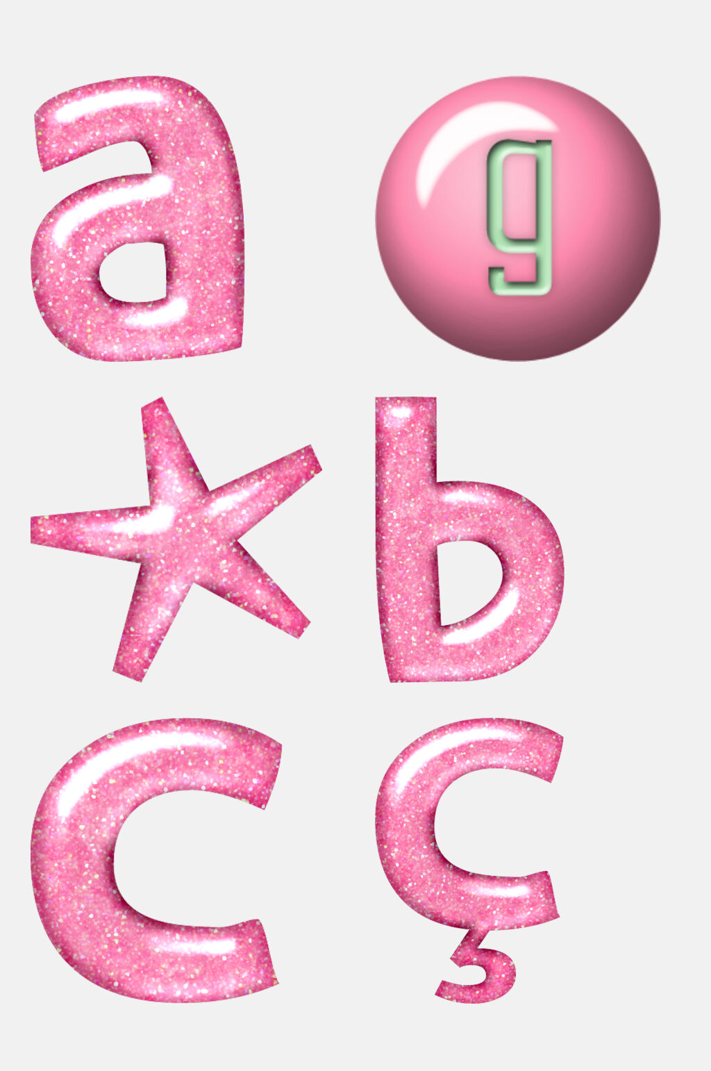 简约玫瑰红数字字母免抠元素素材