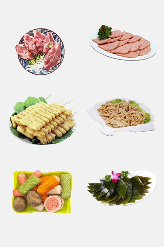 水彩精选火锅食材鲜肉蔬菜免抠元素