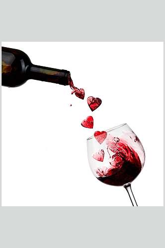 爱心红酒葡萄酒高清图片