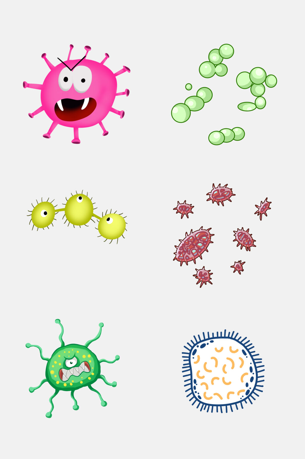 創意卡通清新病毒細菌細胞免摳素材