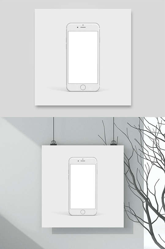 白色iPhone手机元素