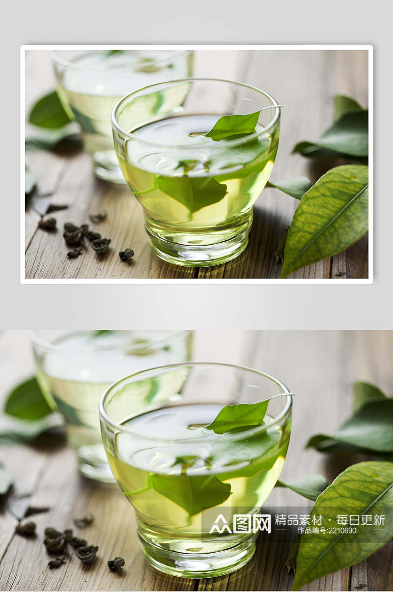 清新绿茶茶饮饮品实拍图片素材