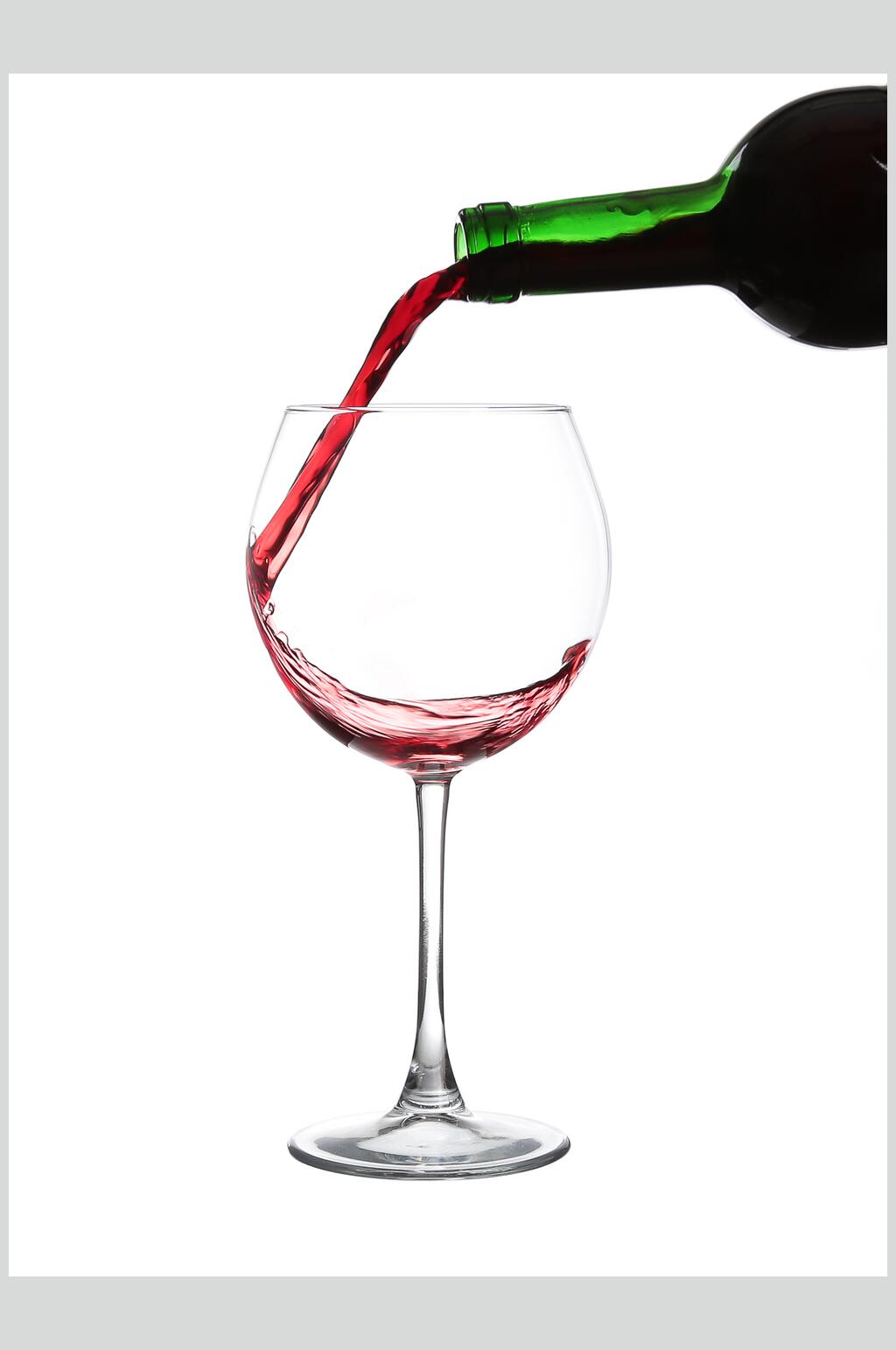 白底红酒葡萄酒摄影图片素材