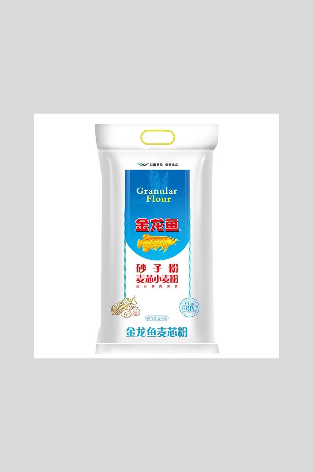 蓝白金龙鱼饺子粉图片素材