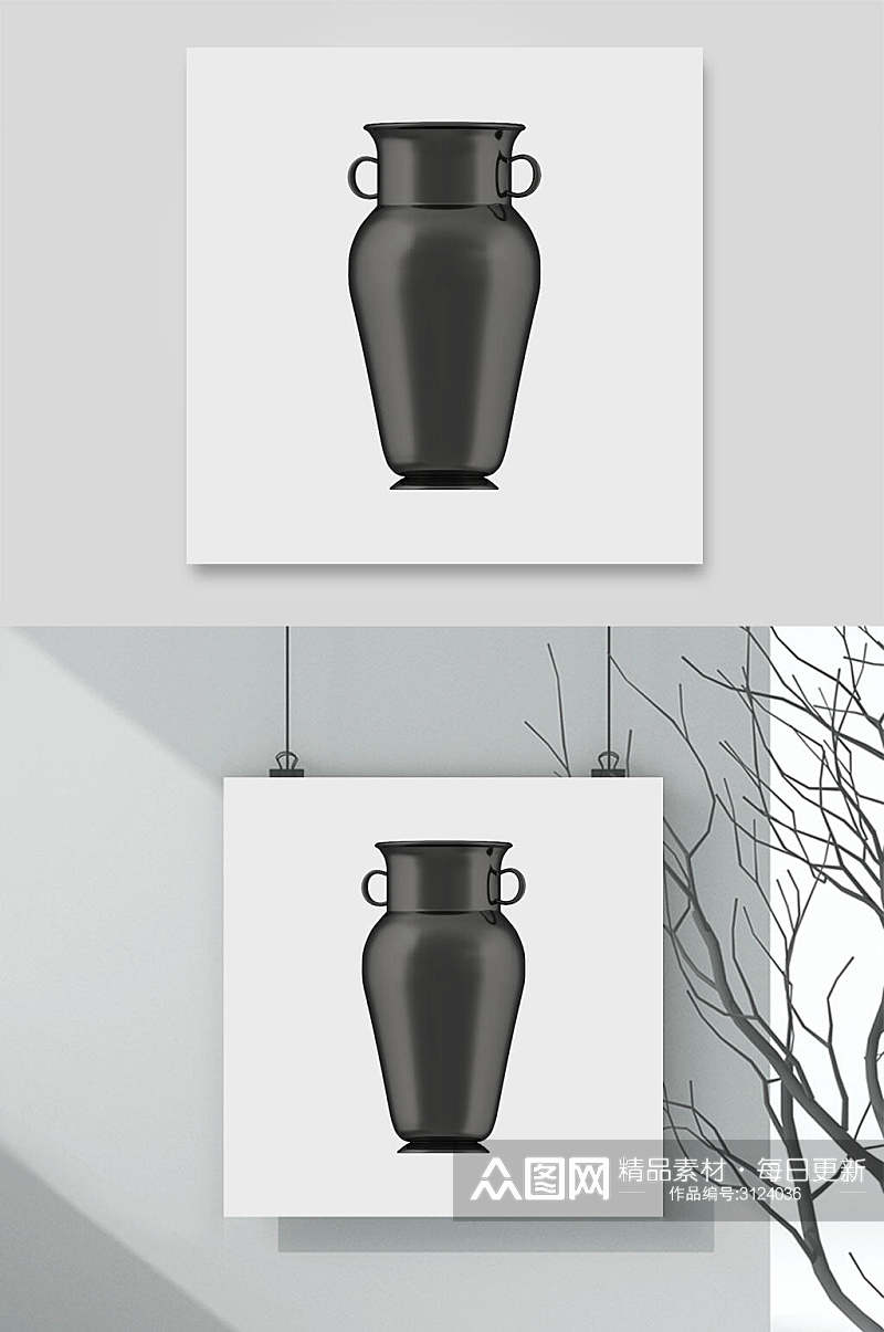 黑色花瓶家居装饰元素素材