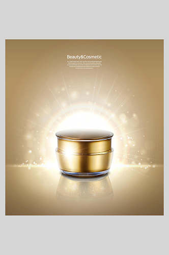 大气金色美妆化妆品宣传海报