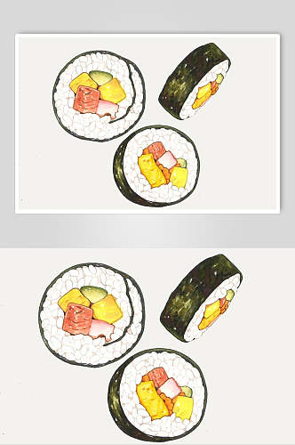 创意手绘寿司美食图片